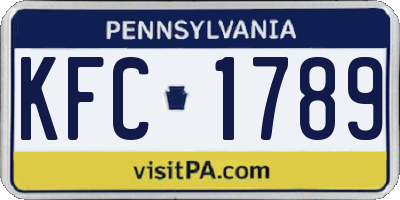 PA license plate KFC1789