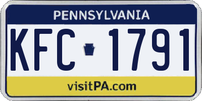 PA license plate KFC1791