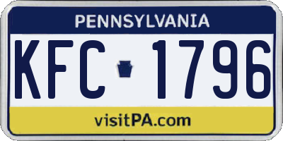 PA license plate KFC1796