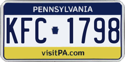 PA license plate KFC1798