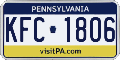 PA license plate KFC1806