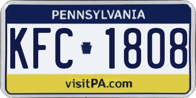 PA license plate KFC1808