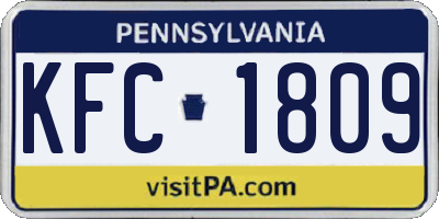 PA license plate KFC1809