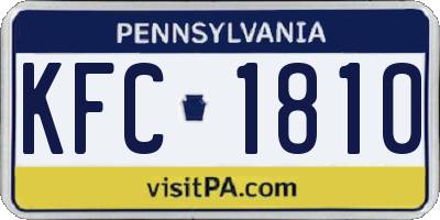 PA license plate KFC1810