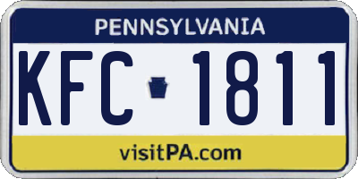 PA license plate KFC1811