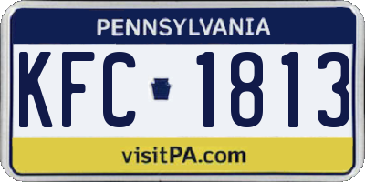 PA license plate KFC1813