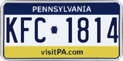 PA license plate KFC1814