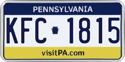 PA license plate KFC1815
