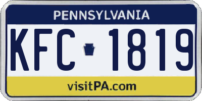 PA license plate KFC1819