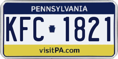 PA license plate KFC1821