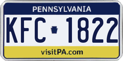 PA license plate KFC1822