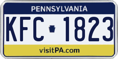 PA license plate KFC1823
