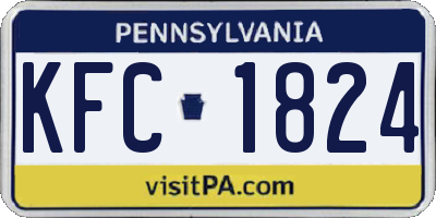 PA license plate KFC1824