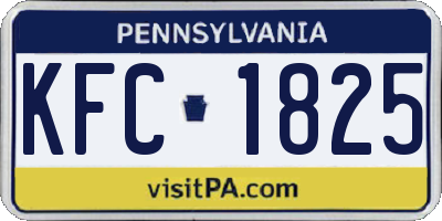 PA license plate KFC1825