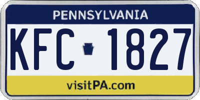 PA license plate KFC1827