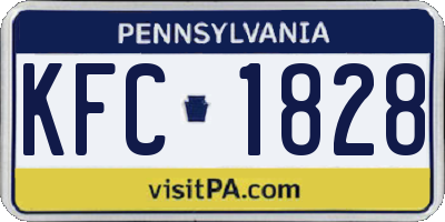 PA license plate KFC1828