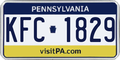 PA license plate KFC1829