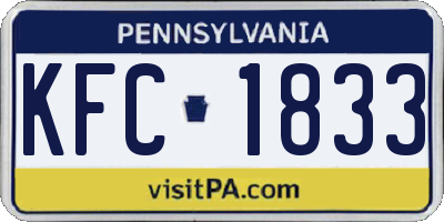 PA license plate KFC1833
