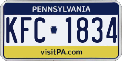 PA license plate KFC1834