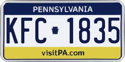 PA license plate KFC1835