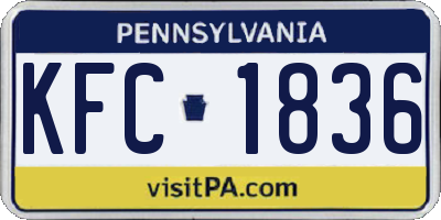 PA license plate KFC1836
