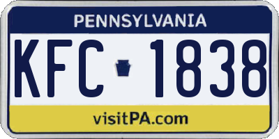 PA license plate KFC1838