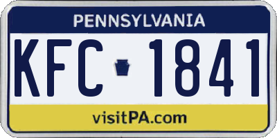 PA license plate KFC1841