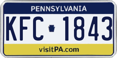 PA license plate KFC1843