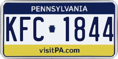 PA license plate KFC1844