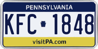 PA license plate KFC1848