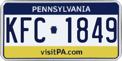 PA license plate KFC1849