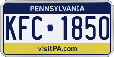 PA license plate KFC1850