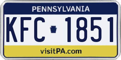 PA license plate KFC1851