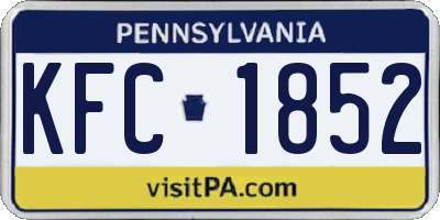 PA license plate KFC1852