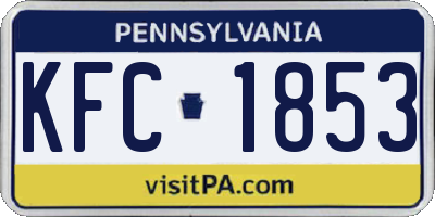 PA license plate KFC1853