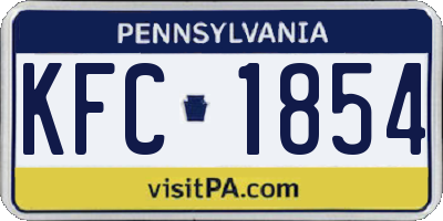 PA license plate KFC1854