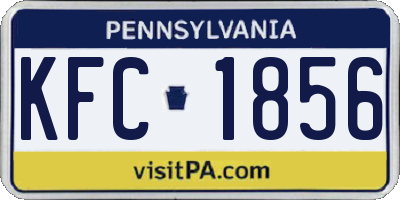 PA license plate KFC1856