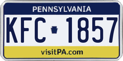 PA license plate KFC1857