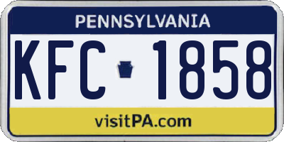 PA license plate KFC1858