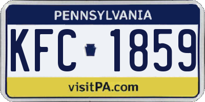 PA license plate KFC1859