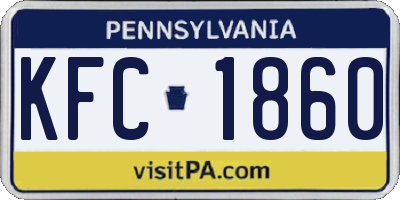 PA license plate KFC1860