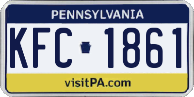 PA license plate KFC1861