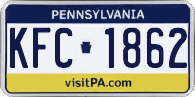 PA license plate KFC1862