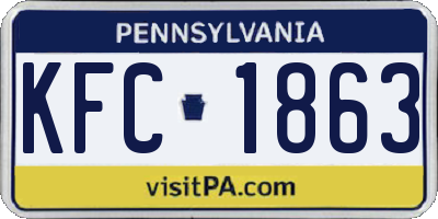 PA license plate KFC1863