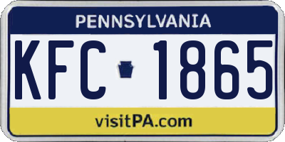 PA license plate KFC1865