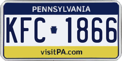 PA license plate KFC1866