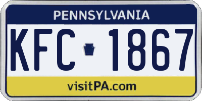 PA license plate KFC1867