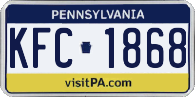 PA license plate KFC1868