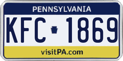 PA license plate KFC1869