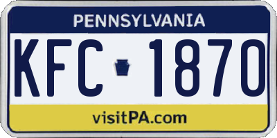 PA license plate KFC1870